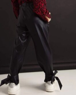 Pantalone in ecopelle nero PICCOLA LUDO