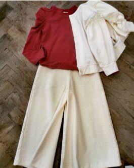 Giacchino felpato panna con manica balloon PICCOLA LUDO